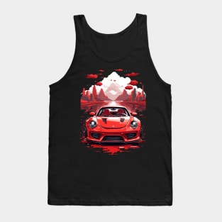 Red Car Design Art Tank Top